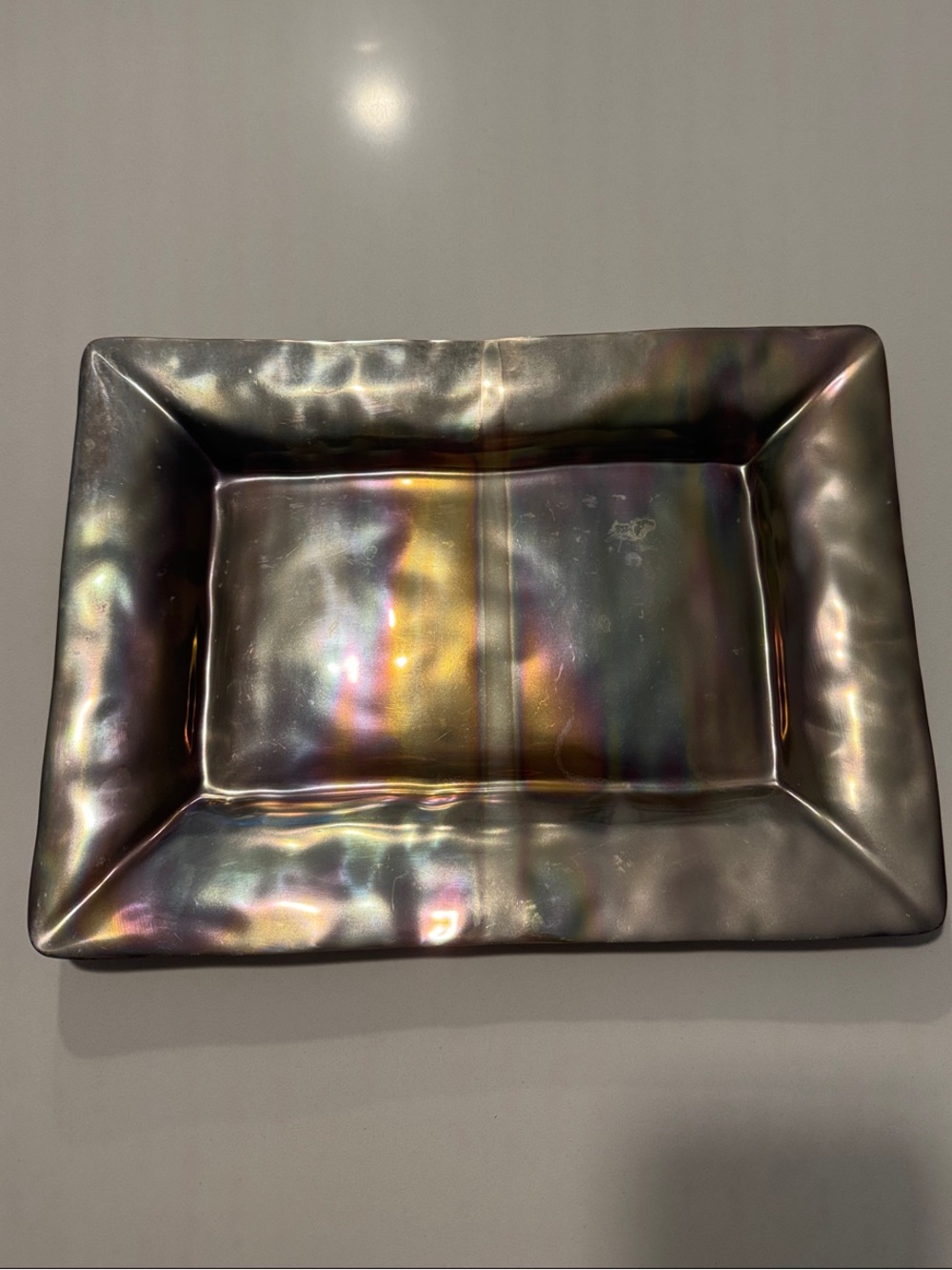 Iridescent Rectangular Decorative Tray